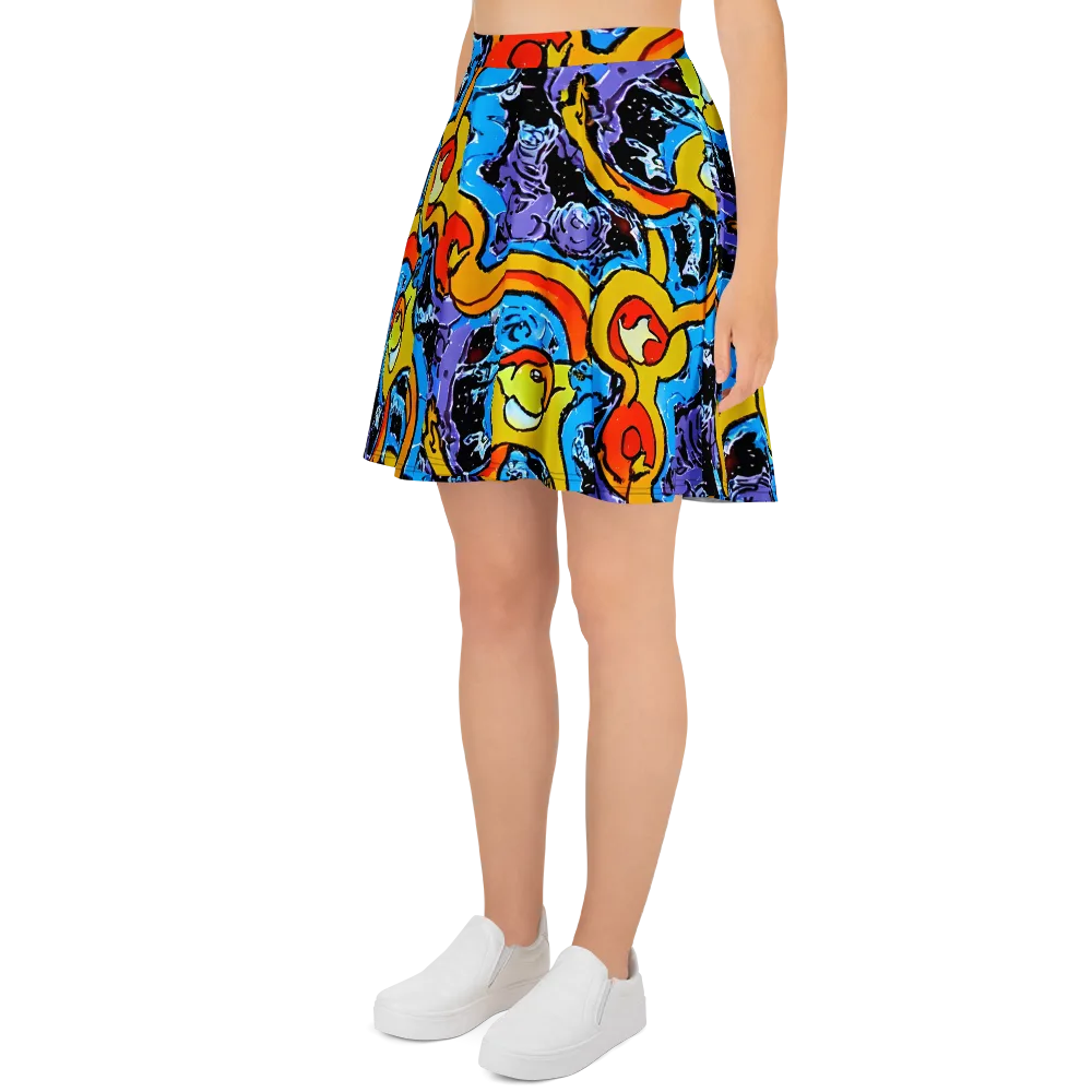 Electric Riddle on Skater Skirt — Left