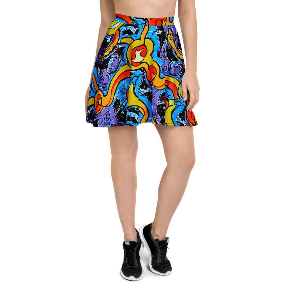 Electric Riddle on Skater Skirt — Front