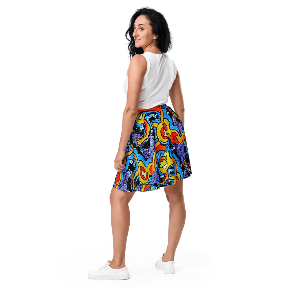 Electric Riddle on Skater Skirt — Back