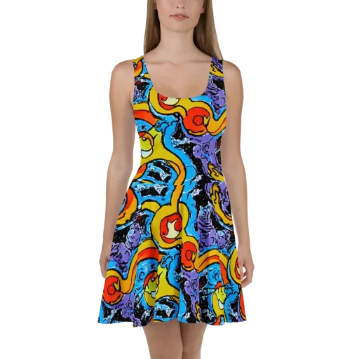 Electric Riddle on a Skater Dress