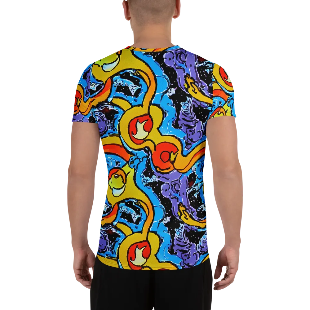Electric Riddle on Men's Athletic T-Shirt — Back