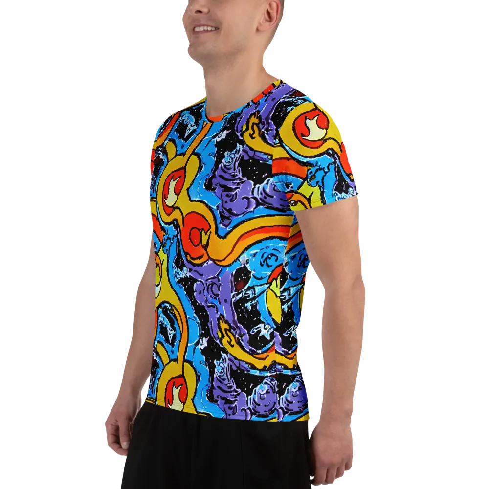 Electric Riddle on Men's Athletic T-Shirt — Left