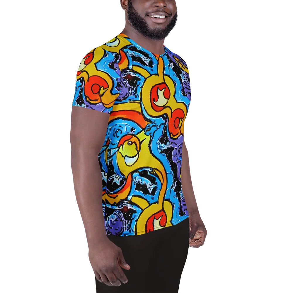 Electric Riddle on Men's Athletic T-Shirt — Right