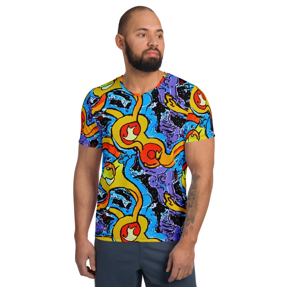 Electric Riddle on Men's Athletic T-Shirt — Front