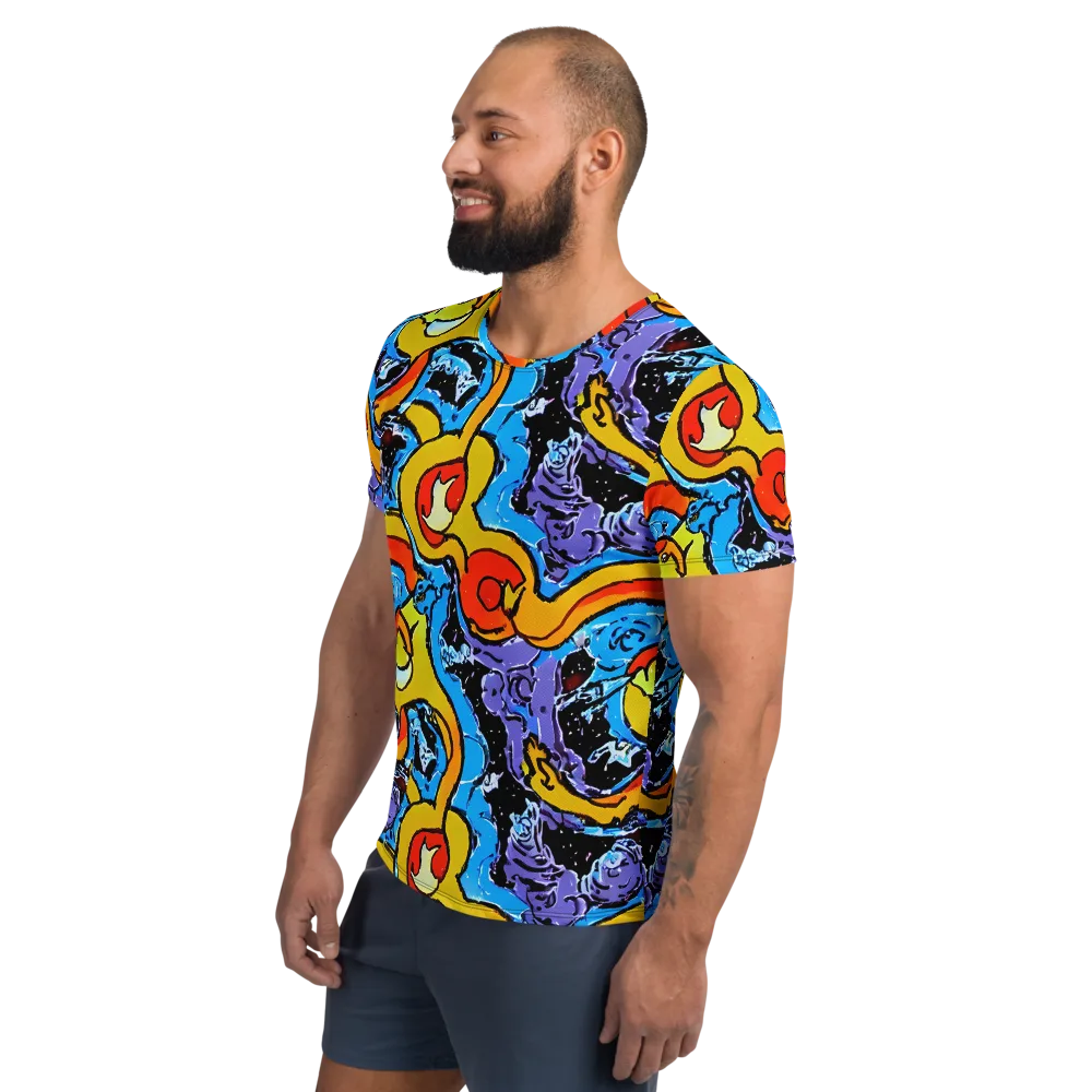 Electric Riddle on Men's Athletic T-Shirt — Left