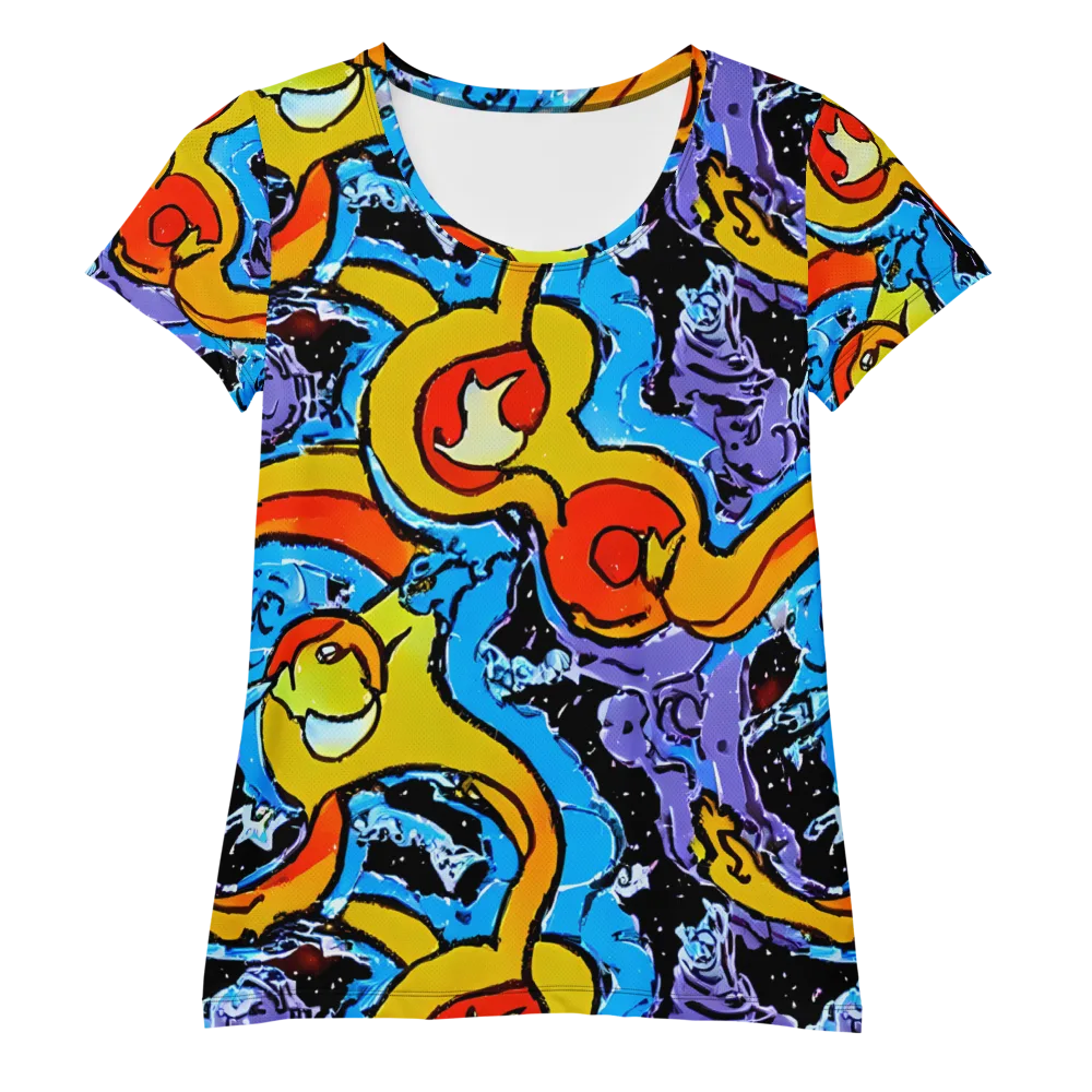 Electric Riddle on Women's Athletic T-Shirt — Front