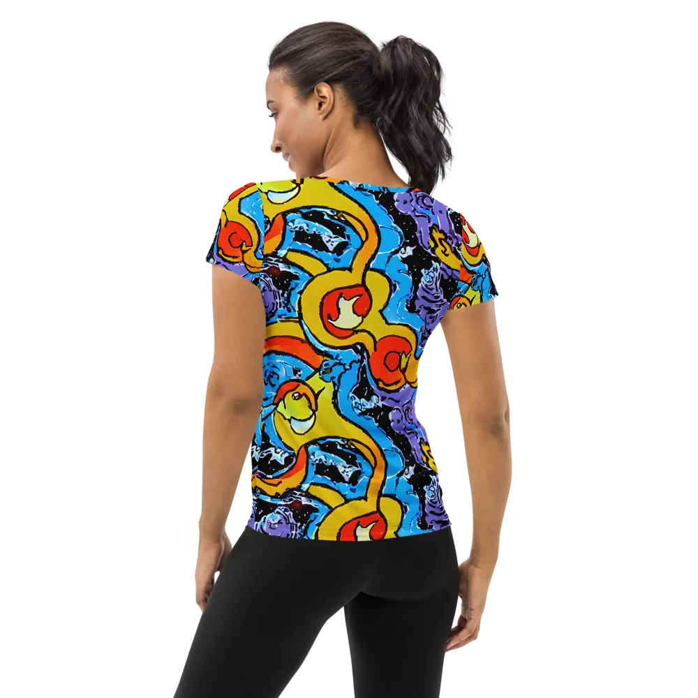 Electric Riddle on Women's Athletic T-Shirt — Back
