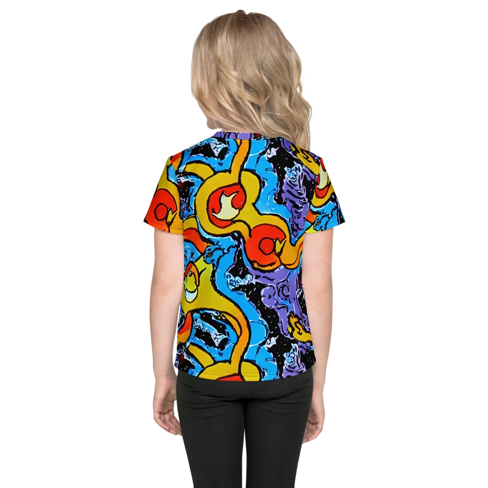 Electric Riddle on Kids Crew Neck T-Shirt — Back