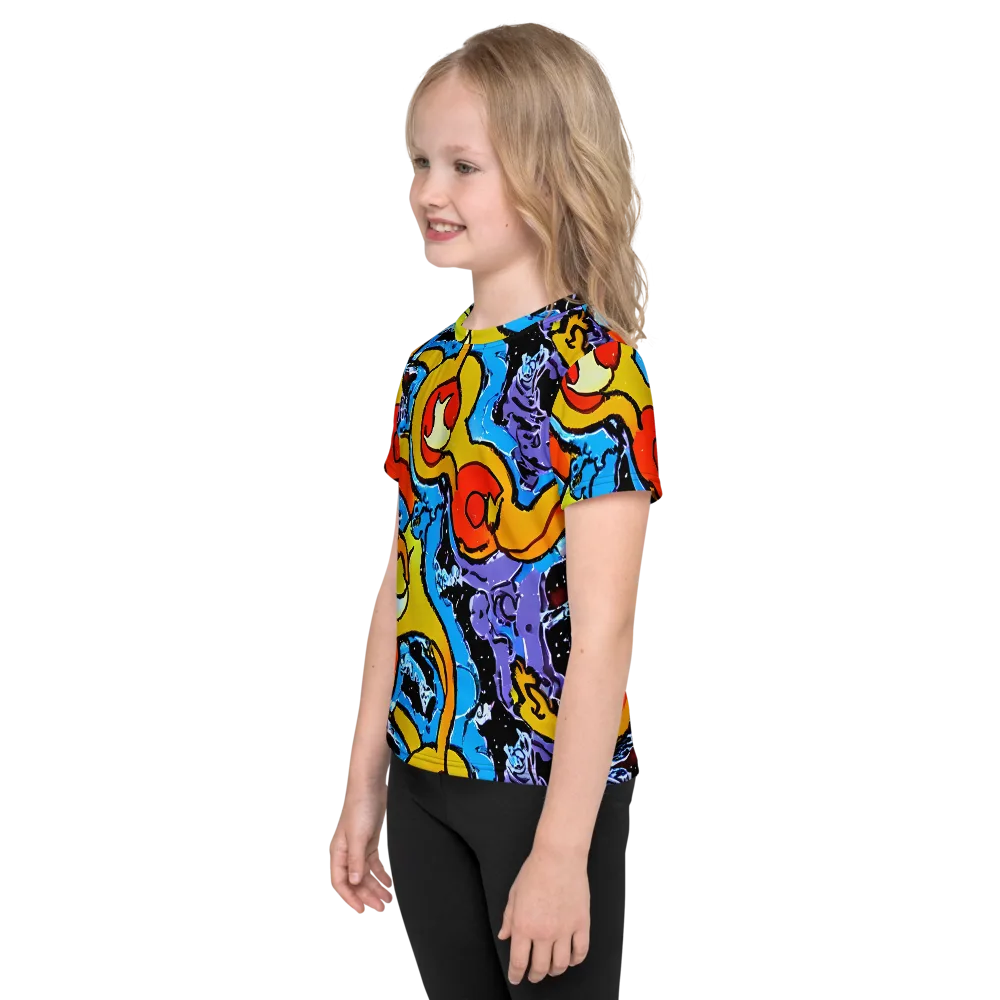 Electric Riddle on Kids Crew Neck T-Shirt — Left