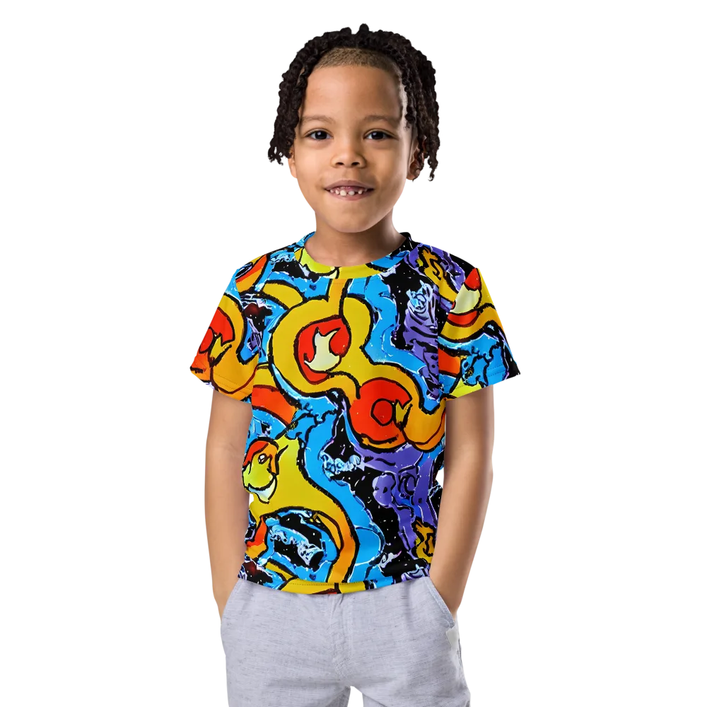 Electric Riddle on Kids Crew Neck T-Shirt — Front