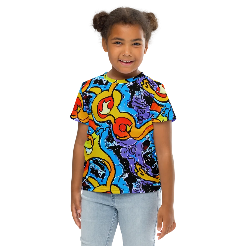 Electric Riddle on Kids Crew Neck T-Shirt — Front