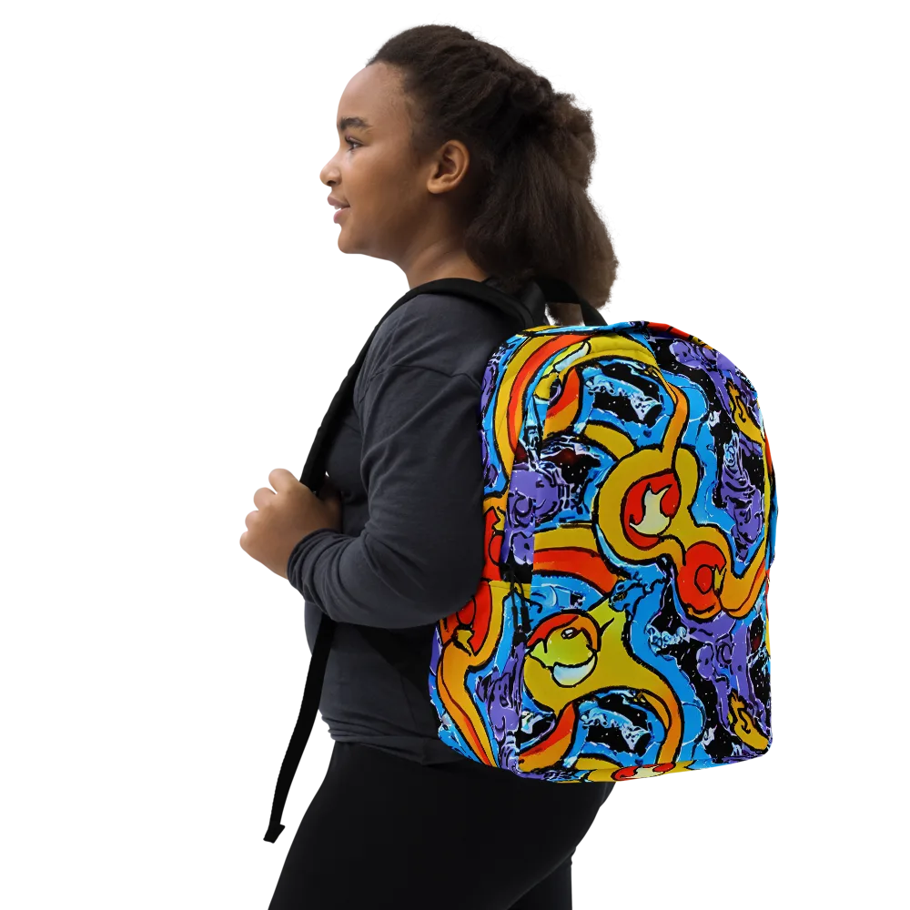 Electric Riddle on Minimalist Backpack — Right Front