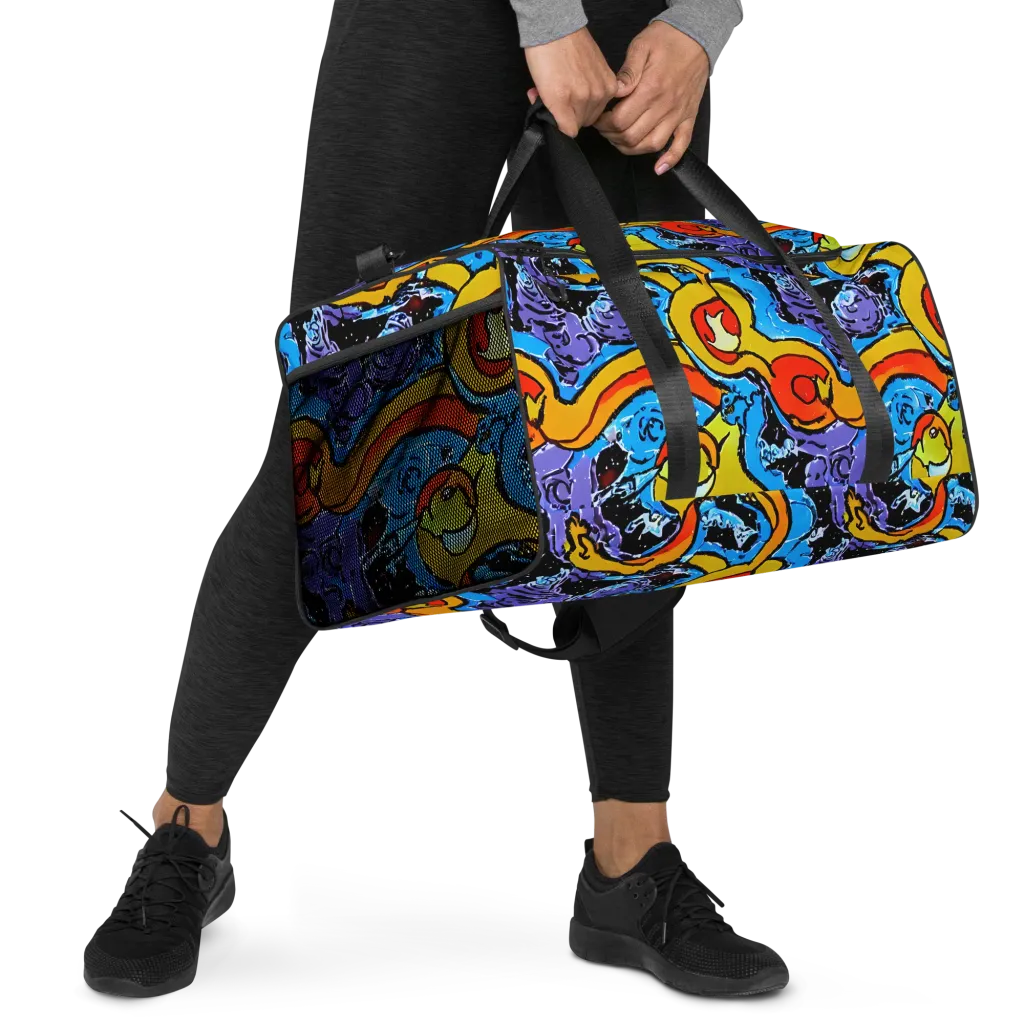 Electric Riddle on Duffle Bag — Right Front
