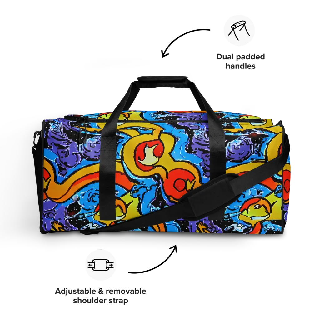 Electric Riddle on Duffle Bag — Front