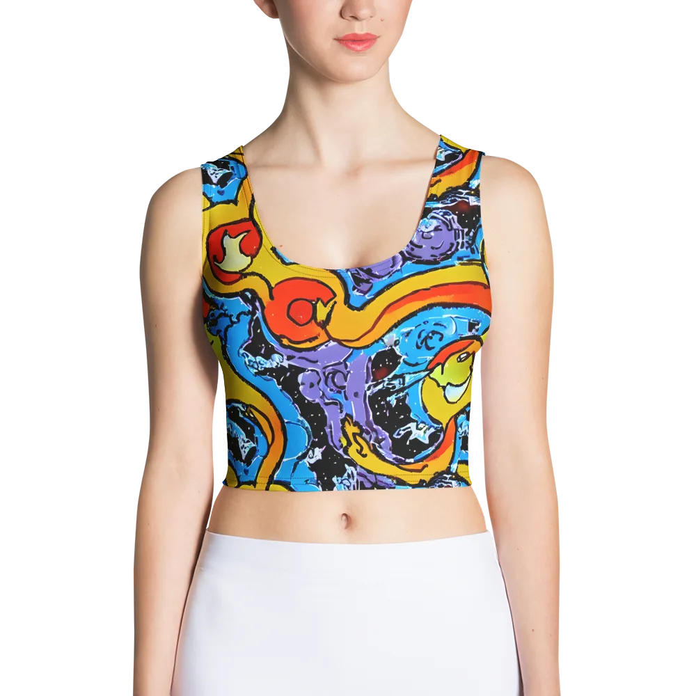 Electric Riddle on Crop Top — Front