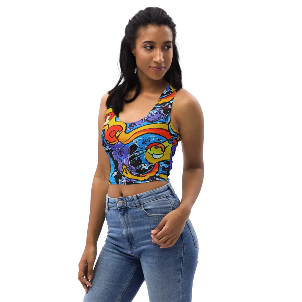 Electric Riddle on Crop Top — Left Front