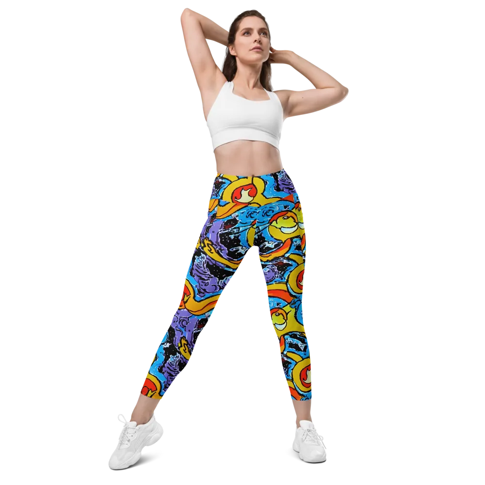 Electric Riddle on Leggings with Pockets — Front