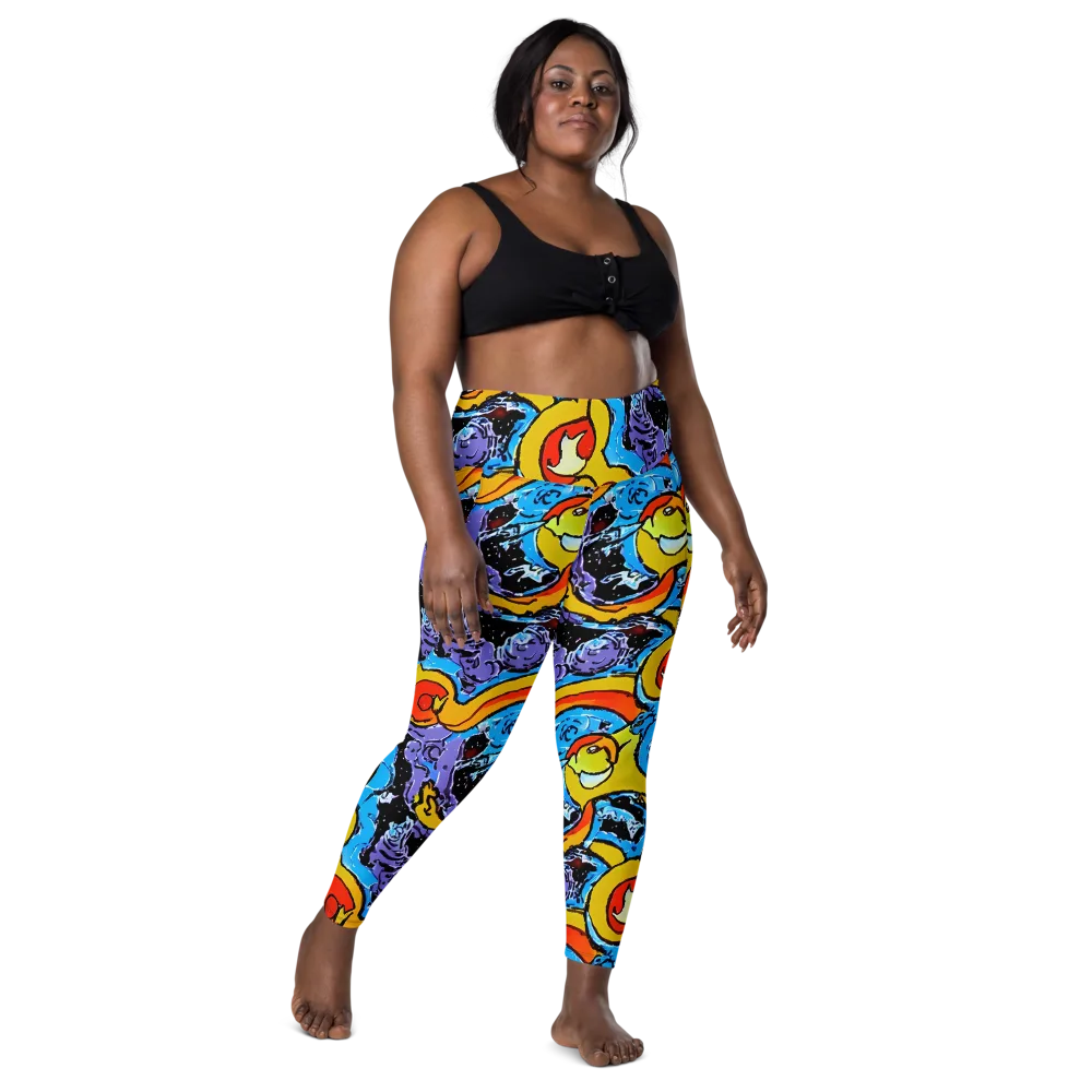 Electric Riddle on Leggings with Pockets — Front