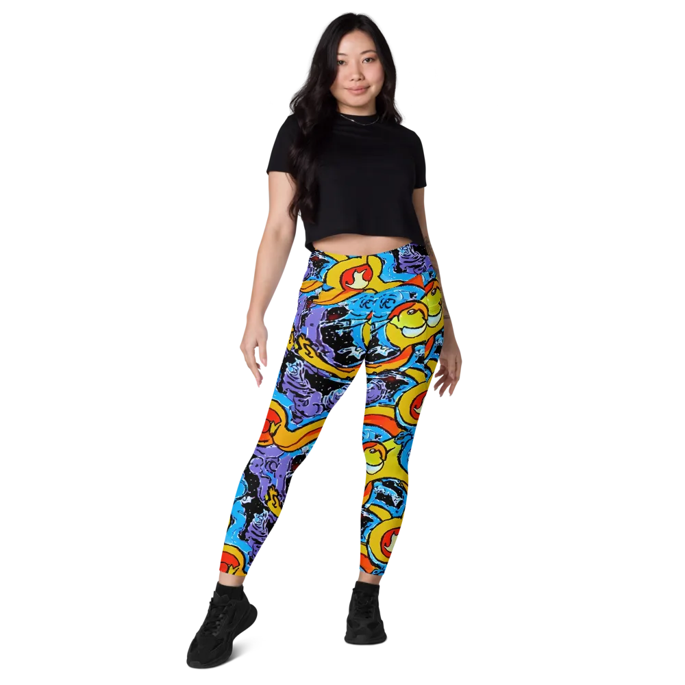 Electric Riddle on Leggings with Pockets — Front