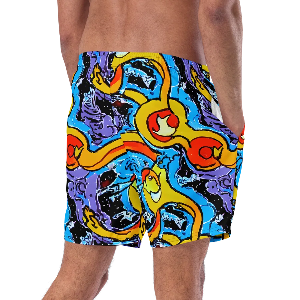 Electric Riddle on Swim Trunks — Right Back