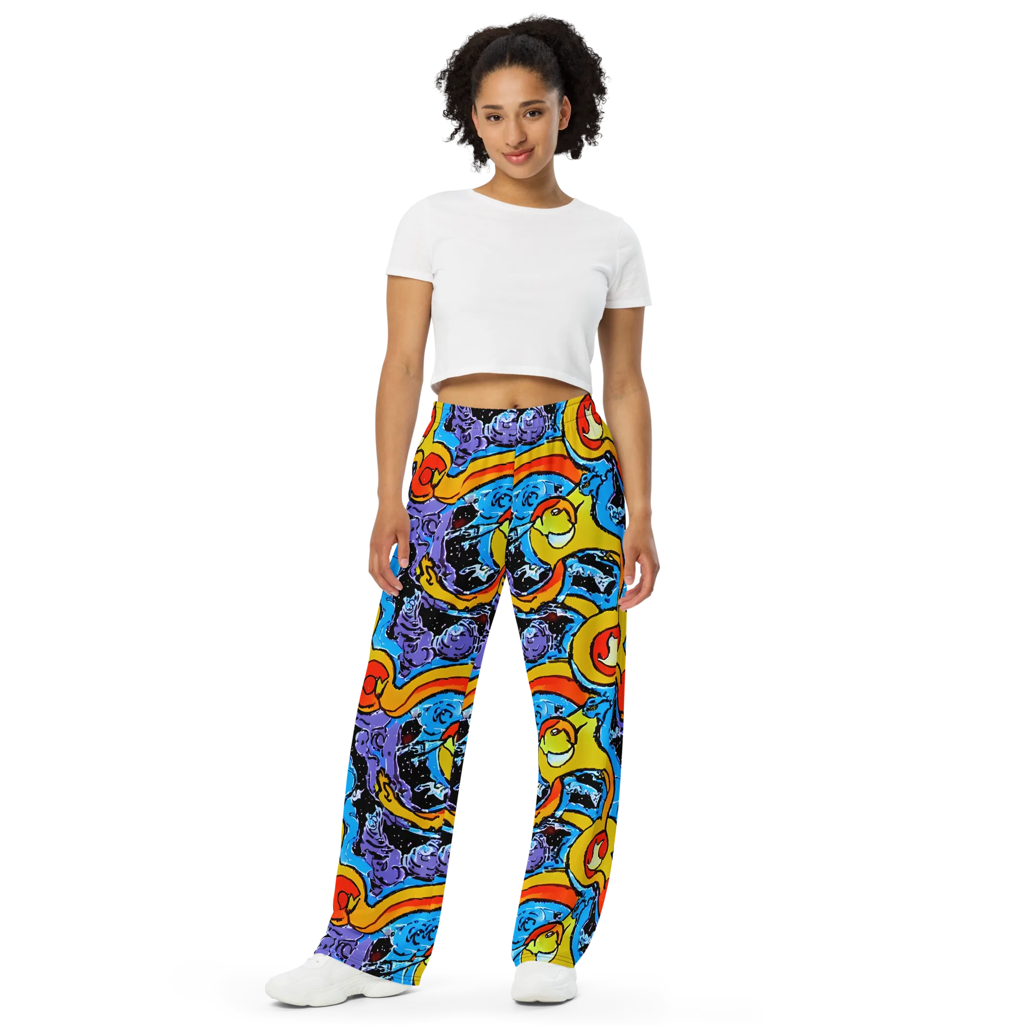 Electric Riddle on Wide-Leg Pants — Front
