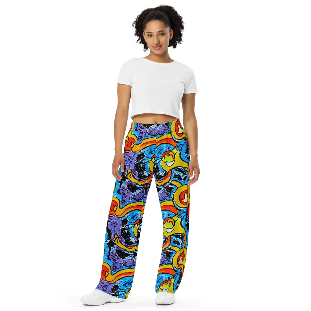 Electric Riddle on Wide-Leg Pants — Front