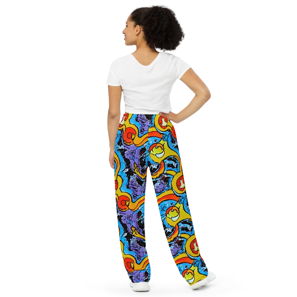 Electric Riddle on Wide-Leg Pants — Back