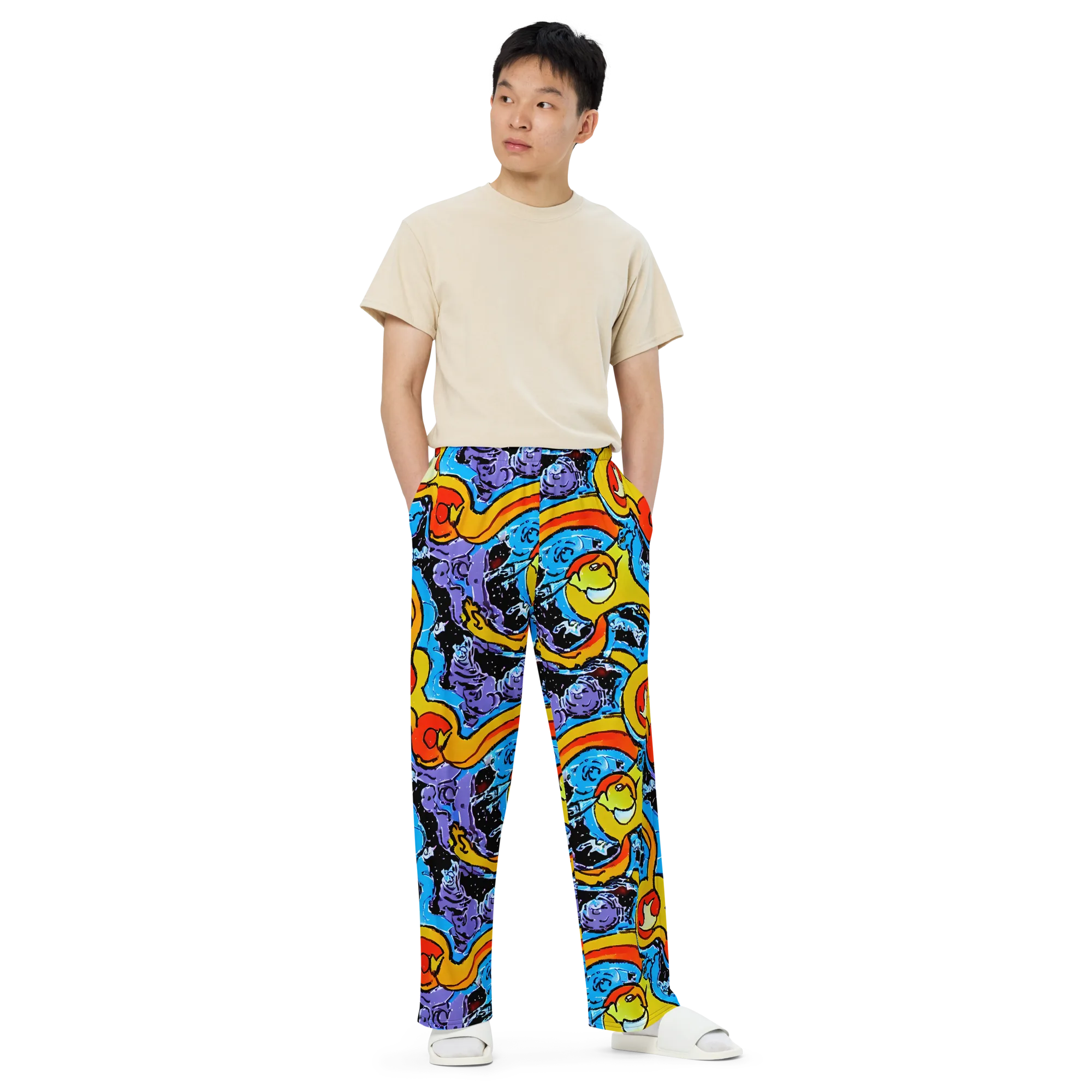 Electric Riddle on Wide-Leg Pants — Front