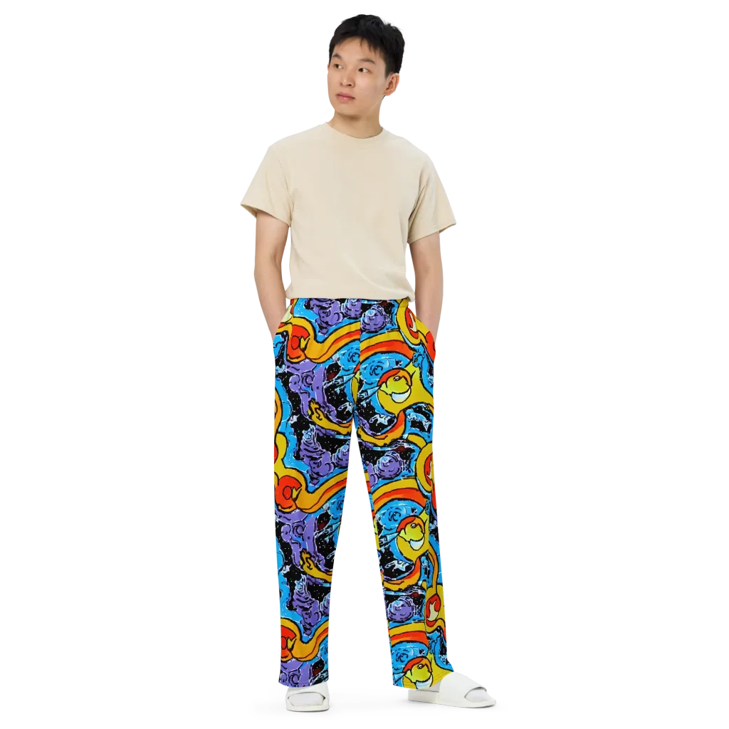 Electric Riddle on Wide-Leg Pants — Front