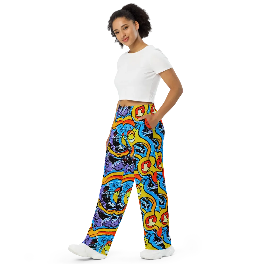 Electric Riddle on Wide-Leg Pants — Left Front