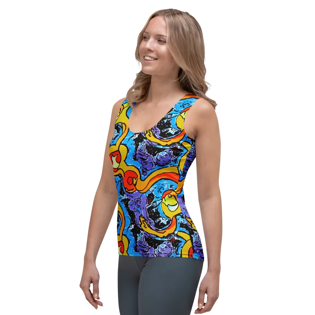 Electric Riddle on Women's Tank Top — Left Front