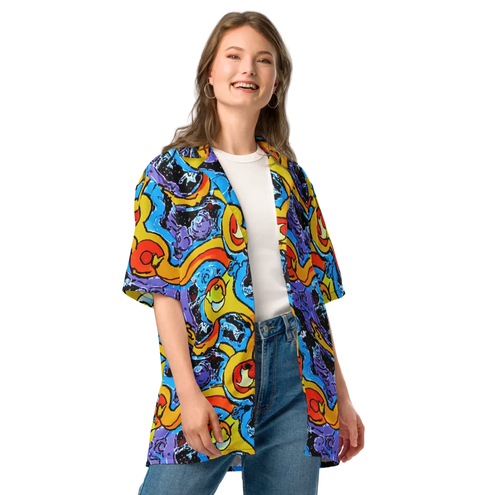 Electric Riddle on Button Shirt — Front