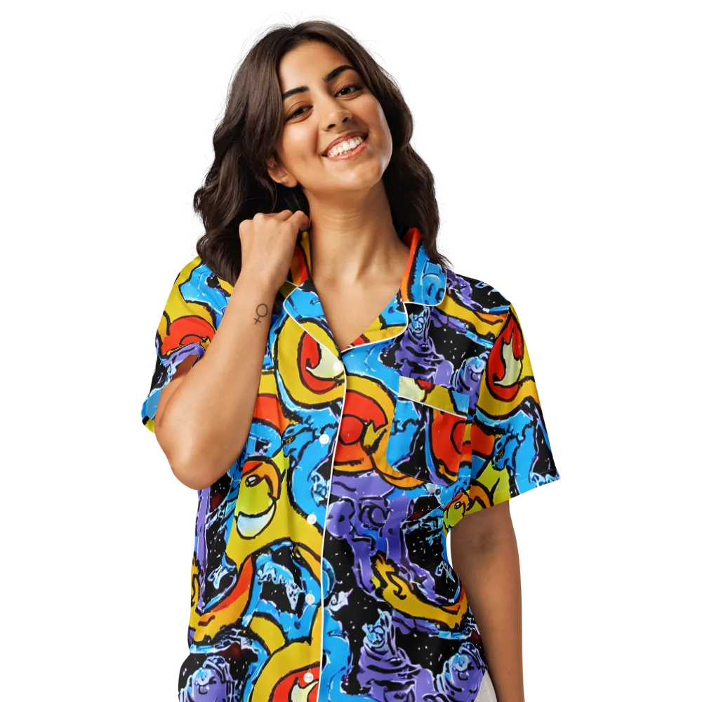 Electric Riddle on Women's Short Sleeve Pajama Top — Front
