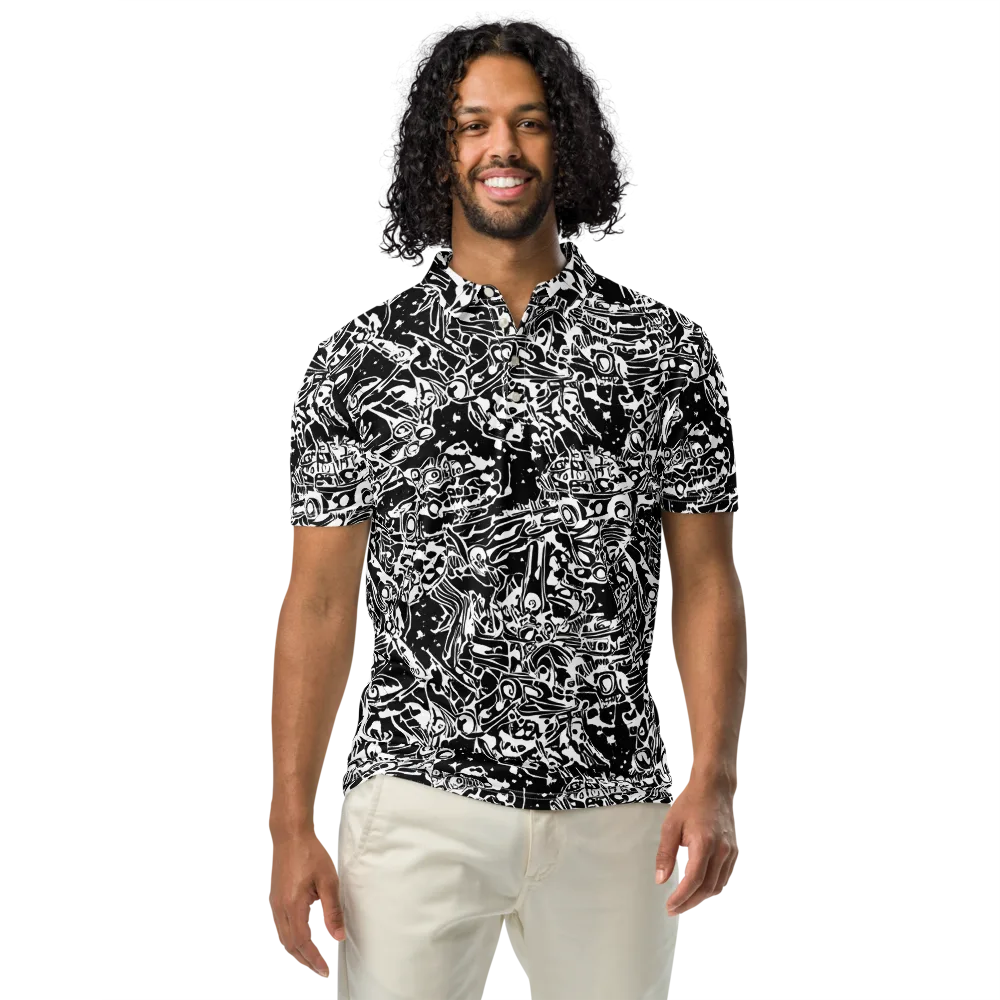 Ink Uprising on Men's Slim Fit Polo Shirt — Front