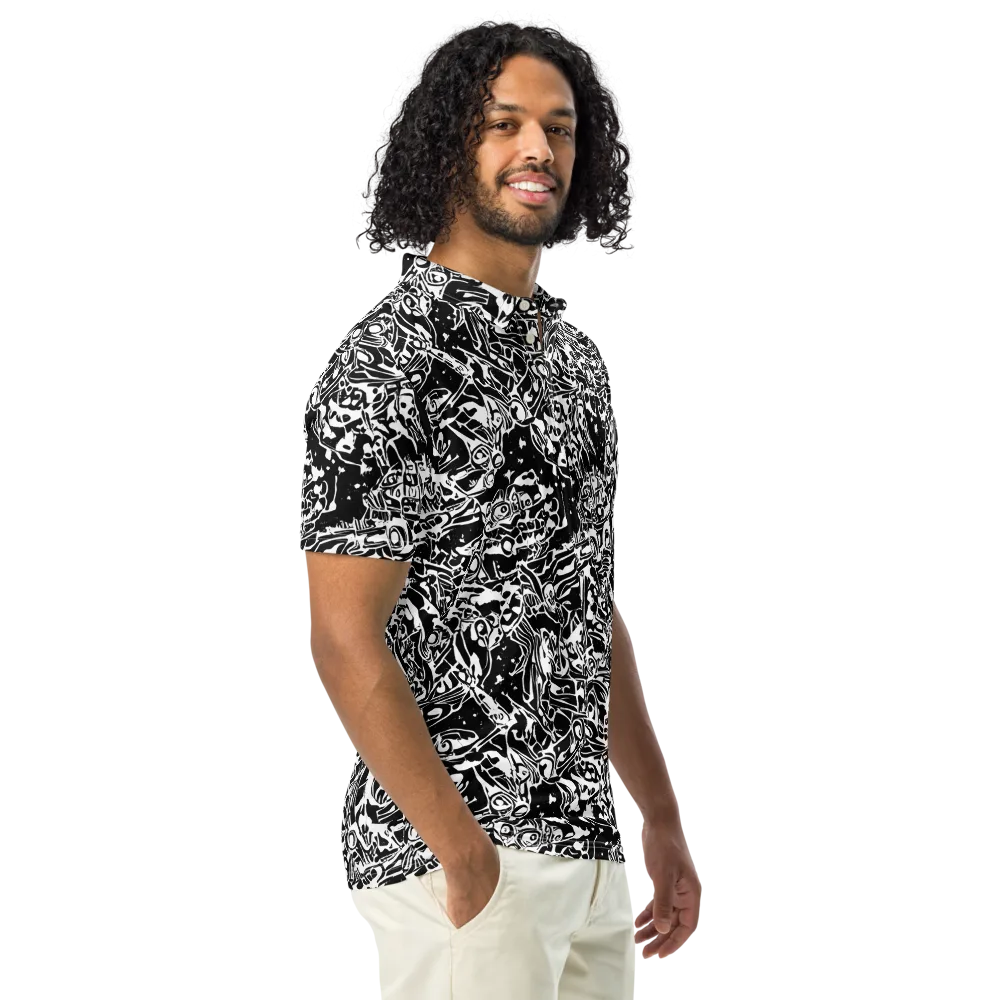 Ink Uprising on Men's Slim Fit Polo Shirt — Right Front