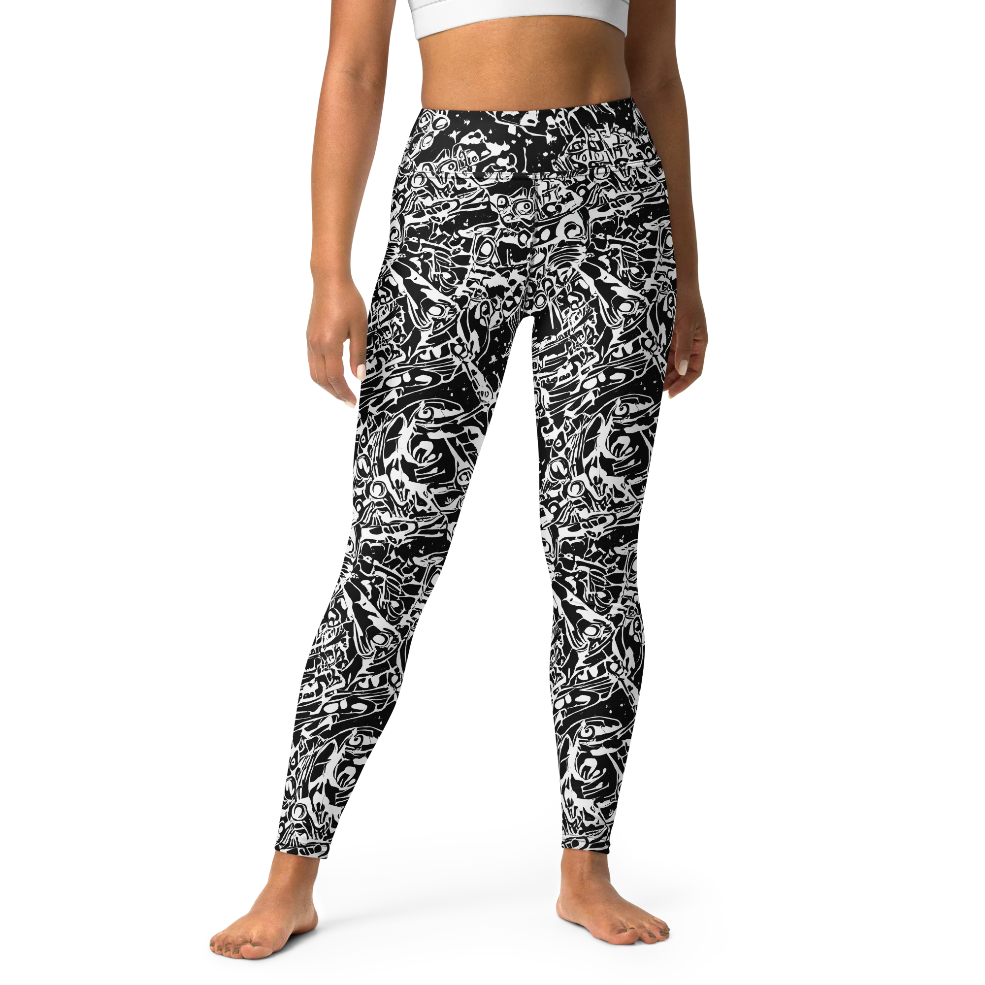 Ink Uprising on Yoga Leggings — Front