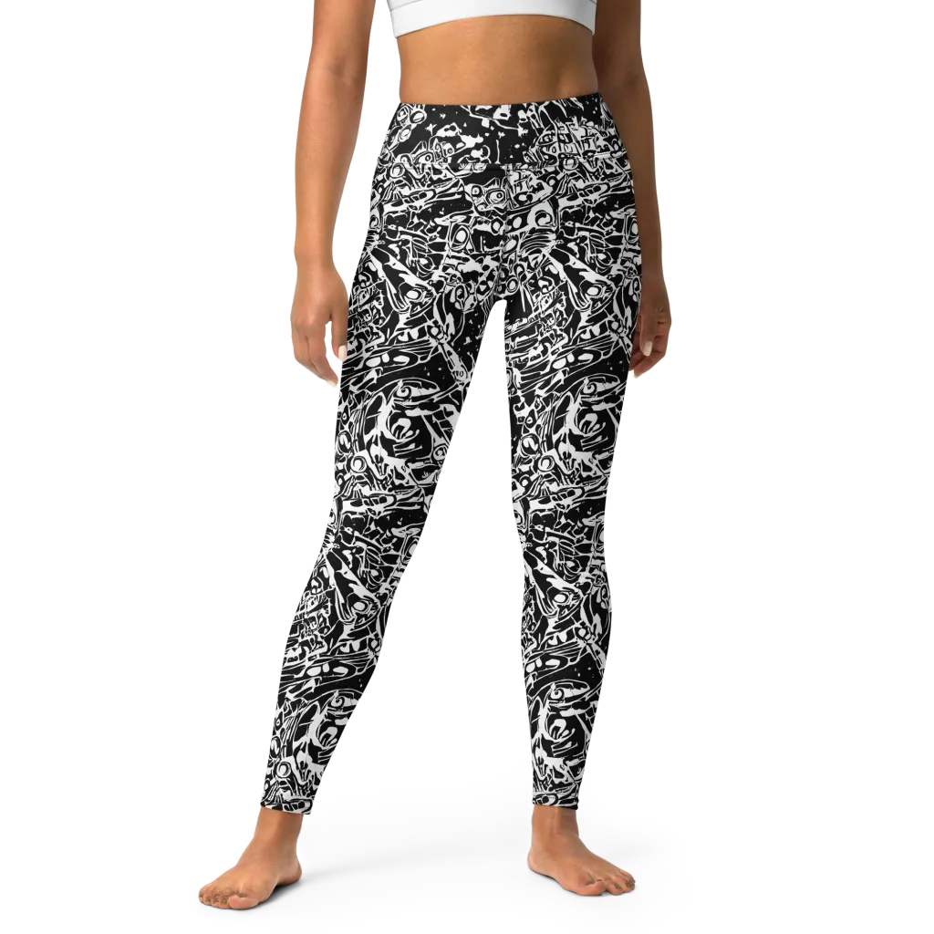 Ink Uprising on Yoga Leggings — Front