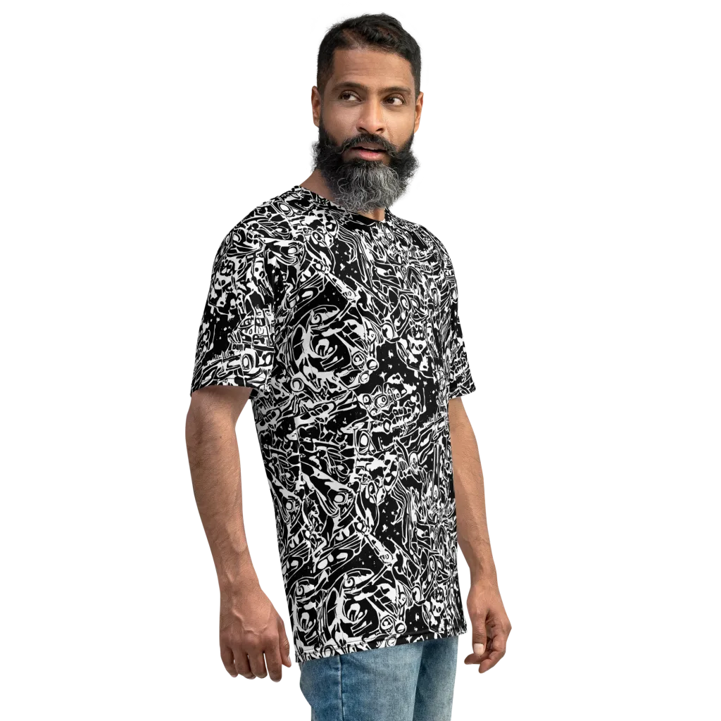 Ink Uprising on Men's Crew Neck T-Shirt — Right