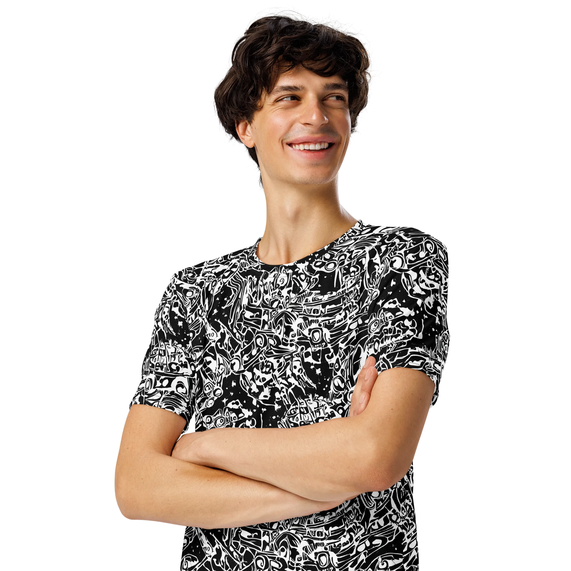 Ink Uprising on Men's Crew Neck T-Shirt — Left Front