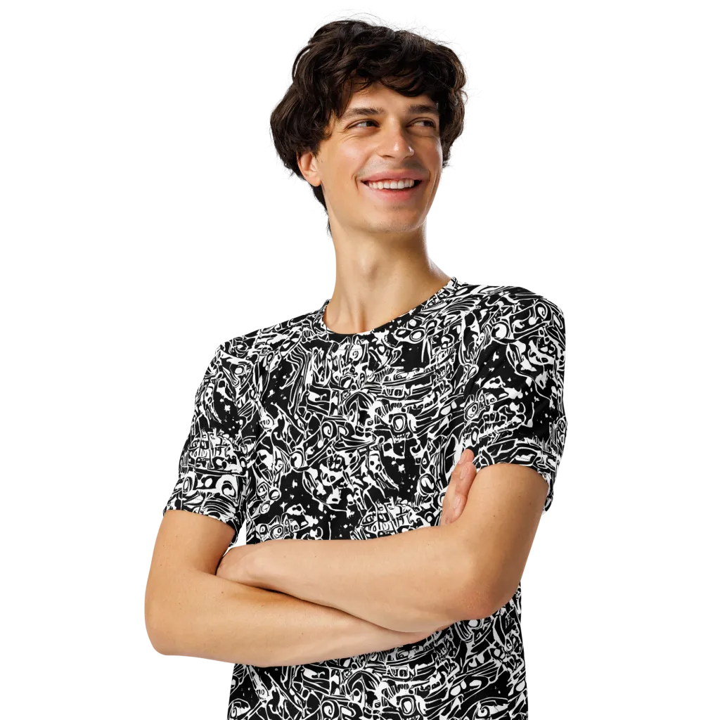 Ink Uprising on Men's Crew Neck T-Shirt — Left Front