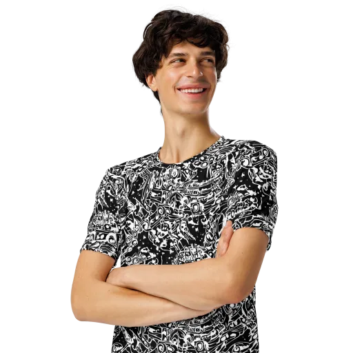 Ink Uprising on a Men's Crew Neck T-Shirt