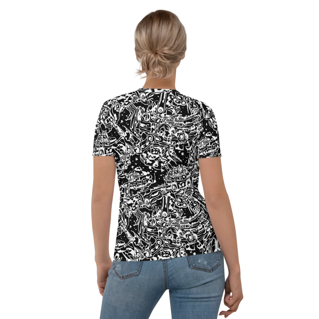 Ink Uprising on Women's Crew Neck T-Shirt — Back