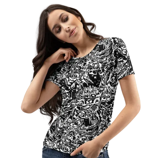 Ink Uprising on a Women's Crew Neck T-Shirt