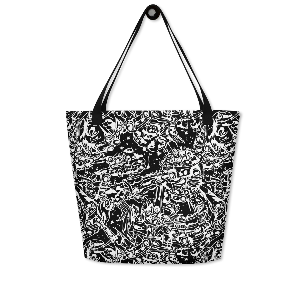 Ink Uprising on Large Tote Bag W/ Pocket — Front