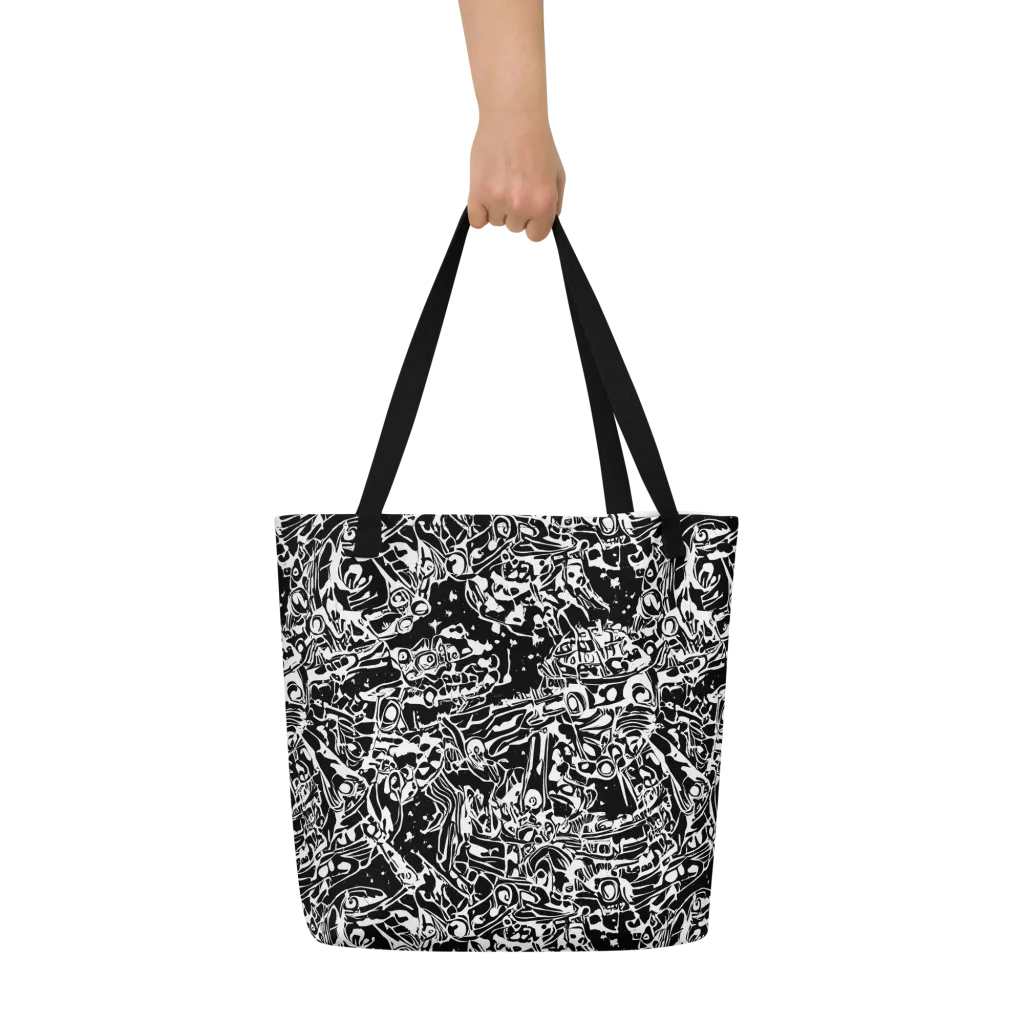 Ink Uprising on Large Tote Bag W/ Pocket — Front