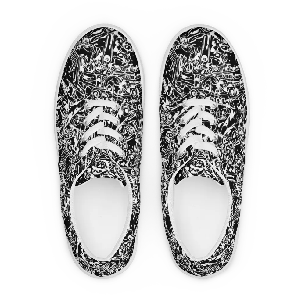 Ink Uprising on Men's Lace-Up Canvas Shoes — Front