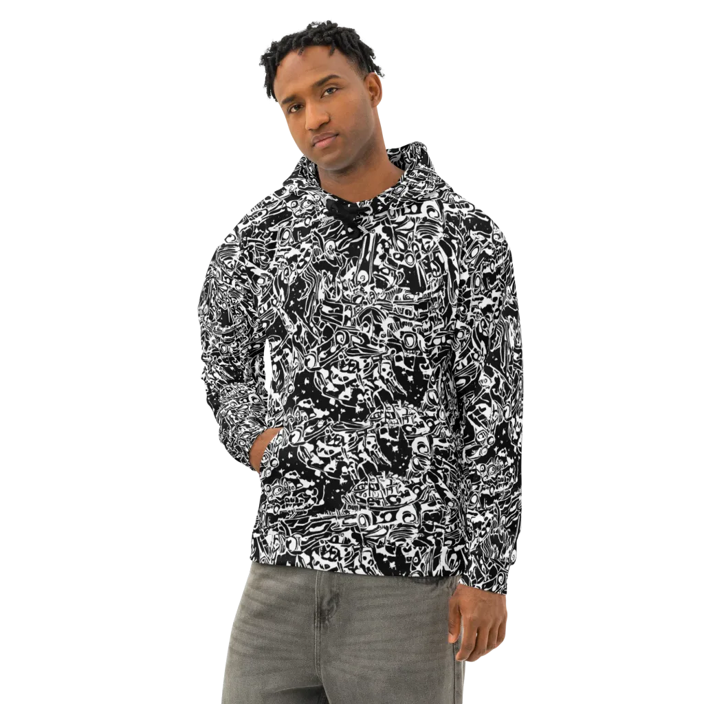 Ink Uprising on Cotton Hoodie — Left Front