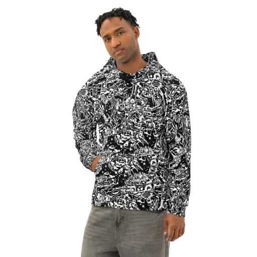 Ink Uprising on a Cotton Hoodie