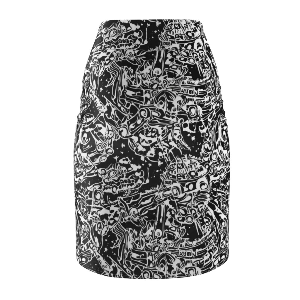 Ink Uprising on Pencil Skirt — Back