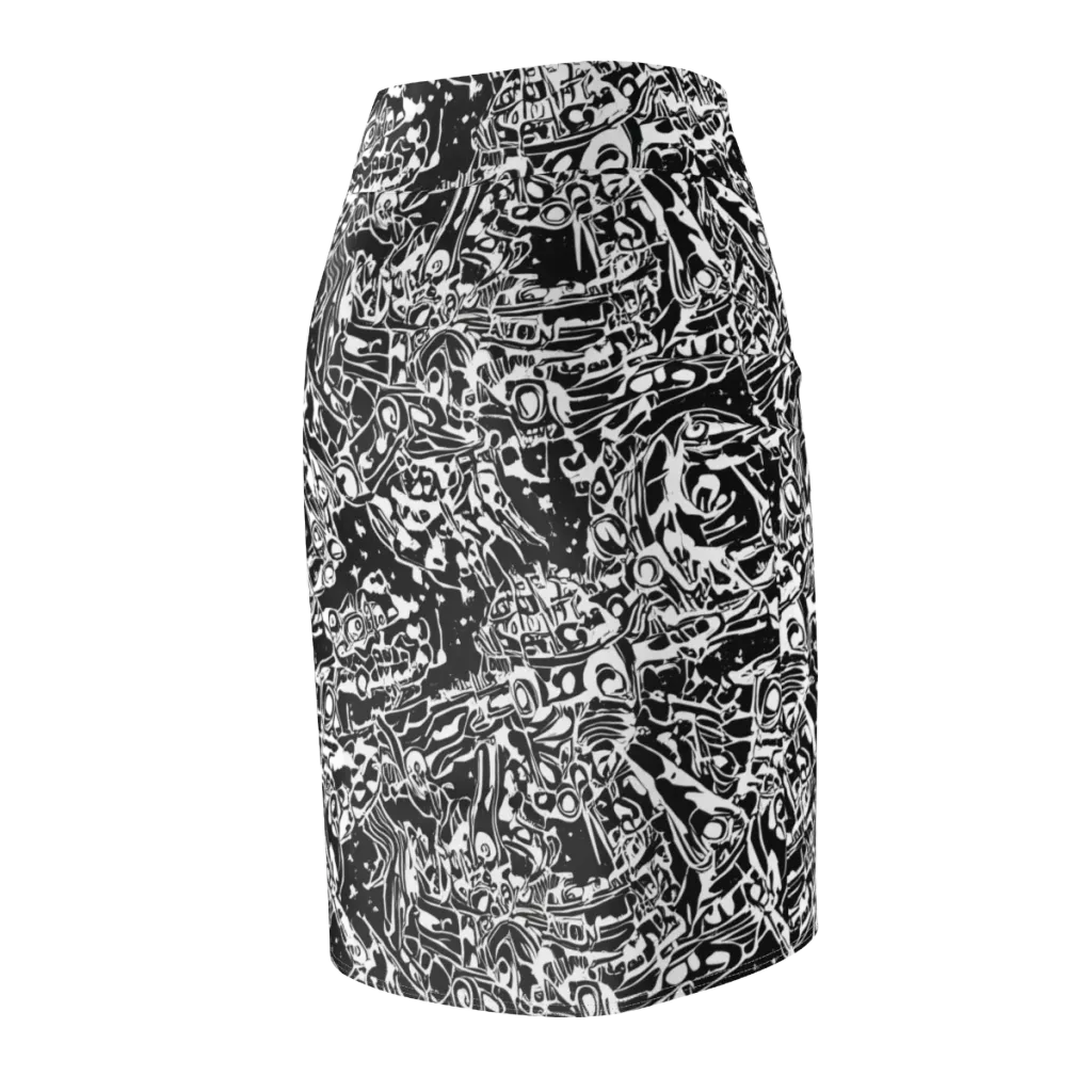 Ink Uprising on Pencil Skirt — Back Side